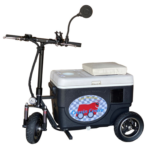 cruzin cooler, 3-wheel, black with padded seat