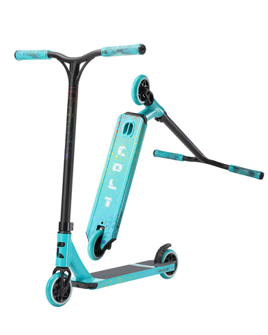 envy colt series 5 teal with teal wheels side angle and deck bottom